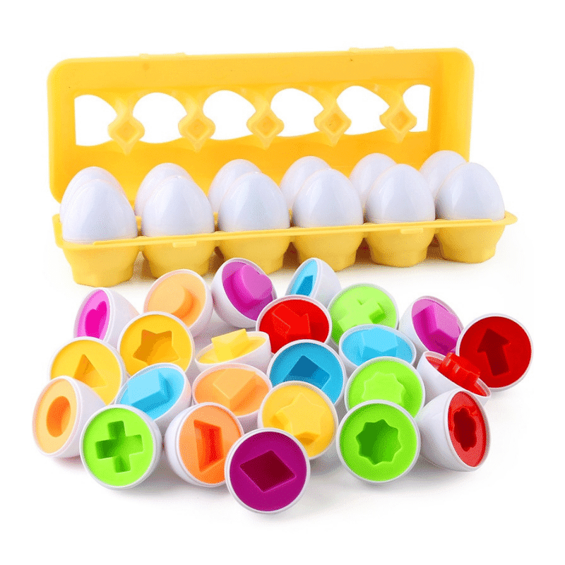 Jeu Montessori Éducatif Pour Distinguer Formes et Couleurs Eggs